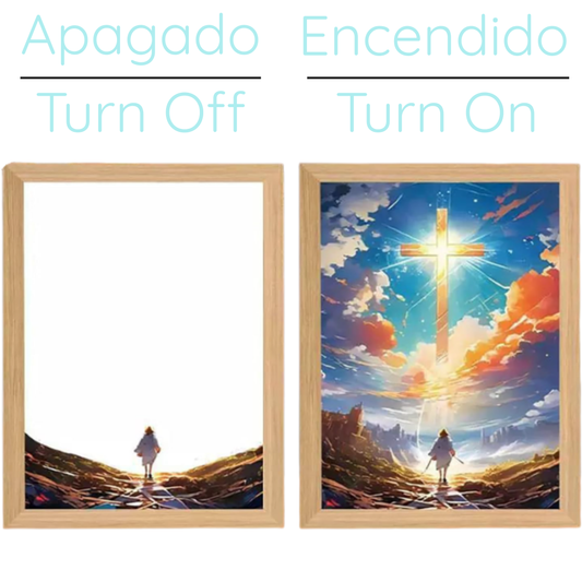 Cuadro jesus inspirativo lampara con LUZ LED 4D