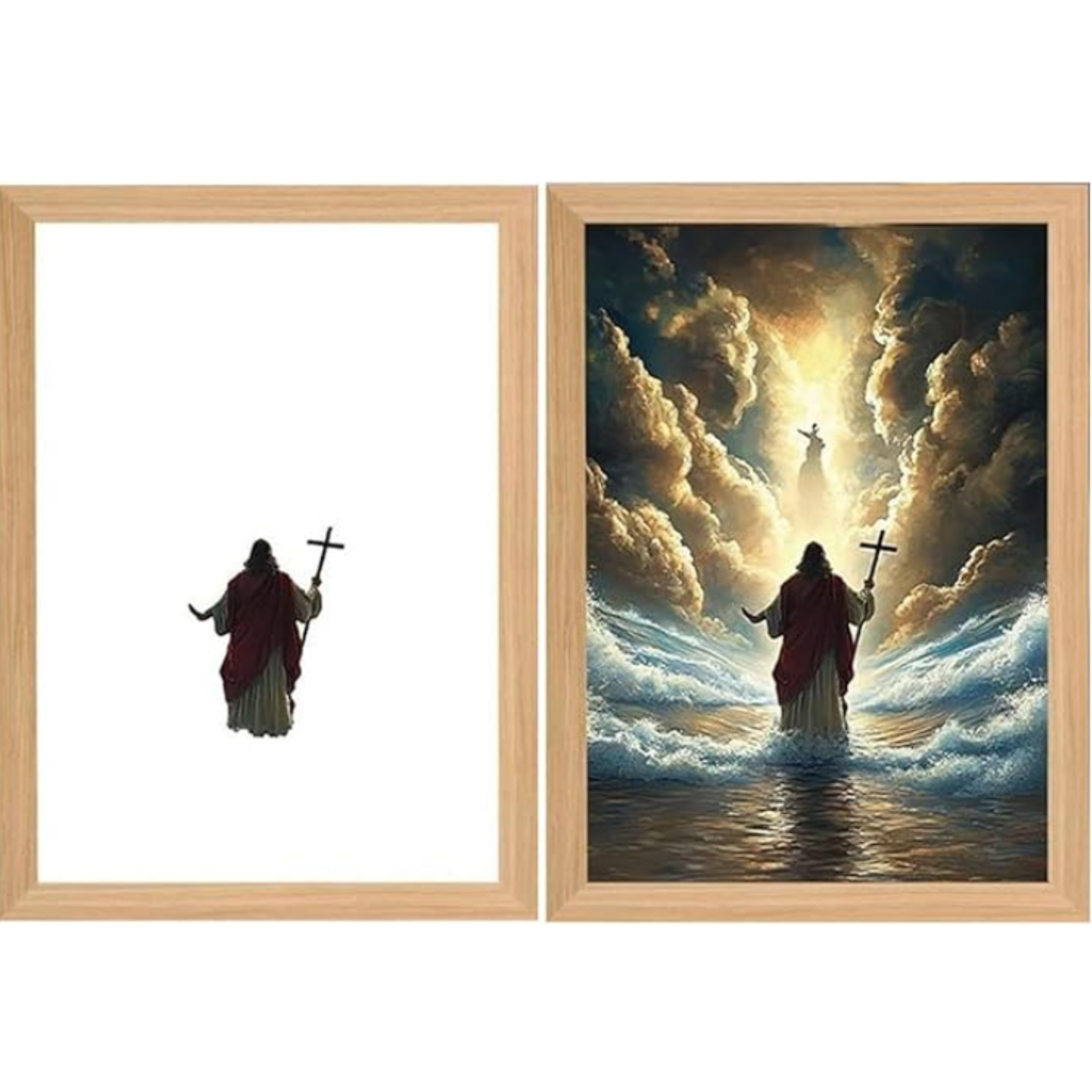 Cuadro jesus inspirativo lampara con LUZ LED 4D