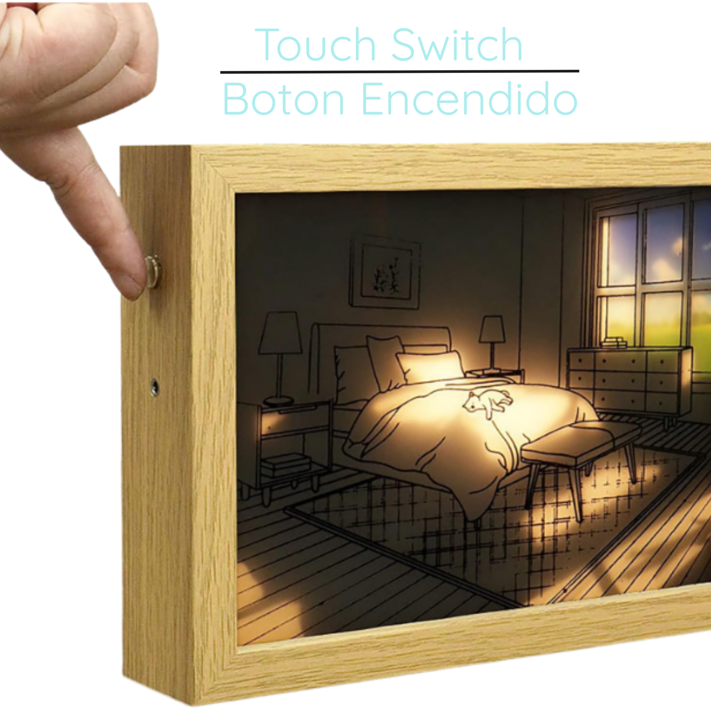 Cuadro jesus inspirativo lampara con LUZ LED 4D