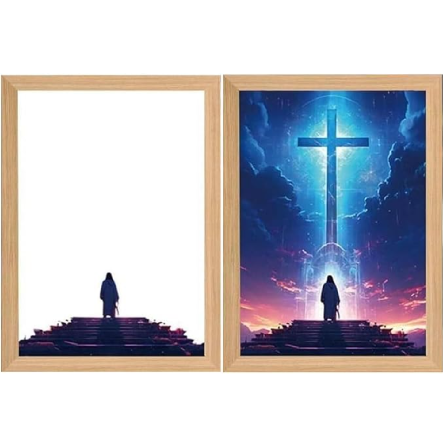 Cuadro jesus inspirativo lampara con LUZ LED 4D