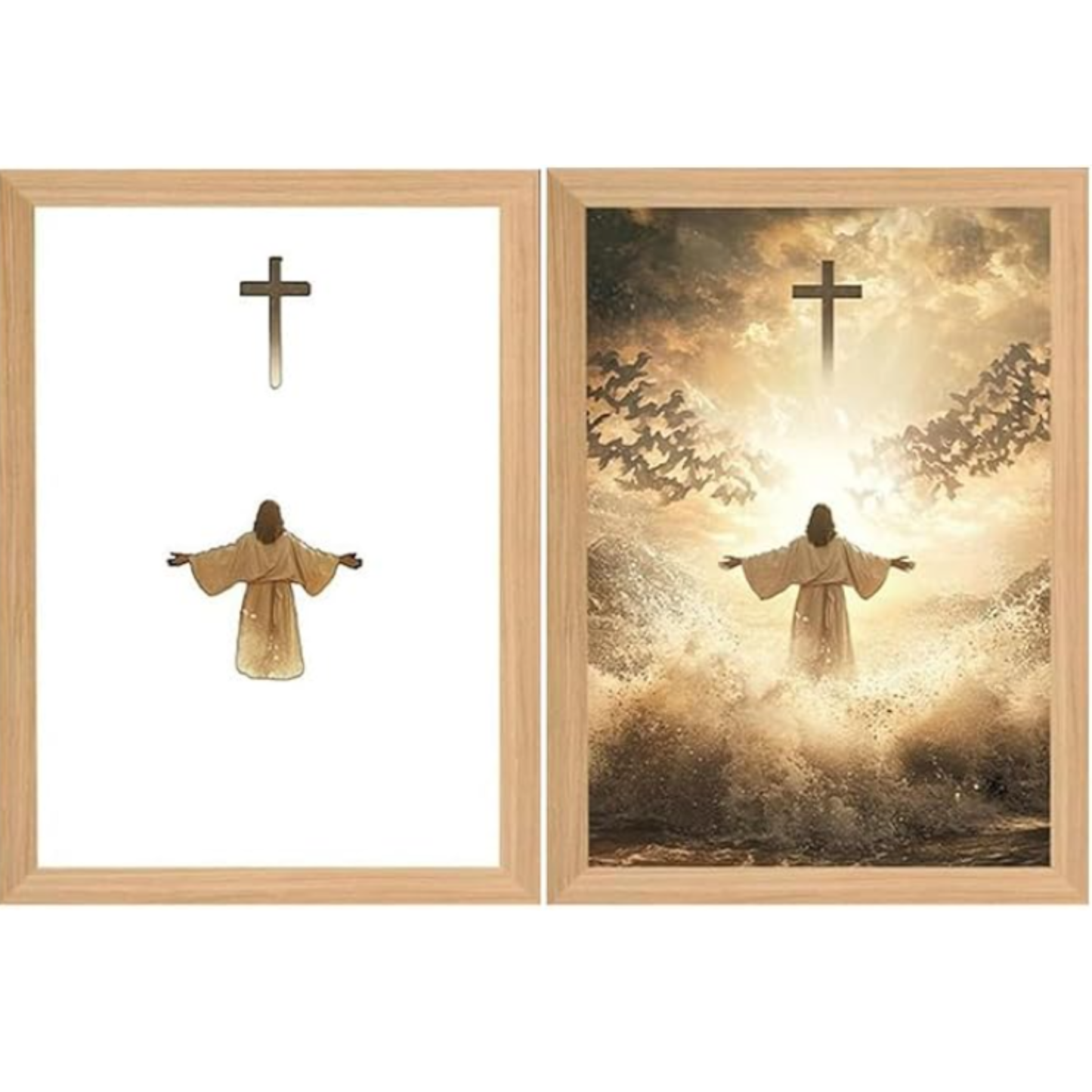Cuadro jesus inspirativo lampara con LUZ LED 4D