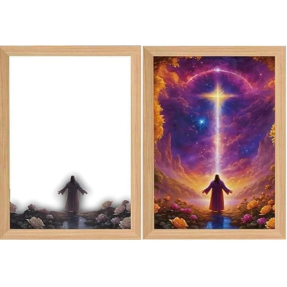 Cuadro jesus inspirativo lampara con LUZ LED 4D