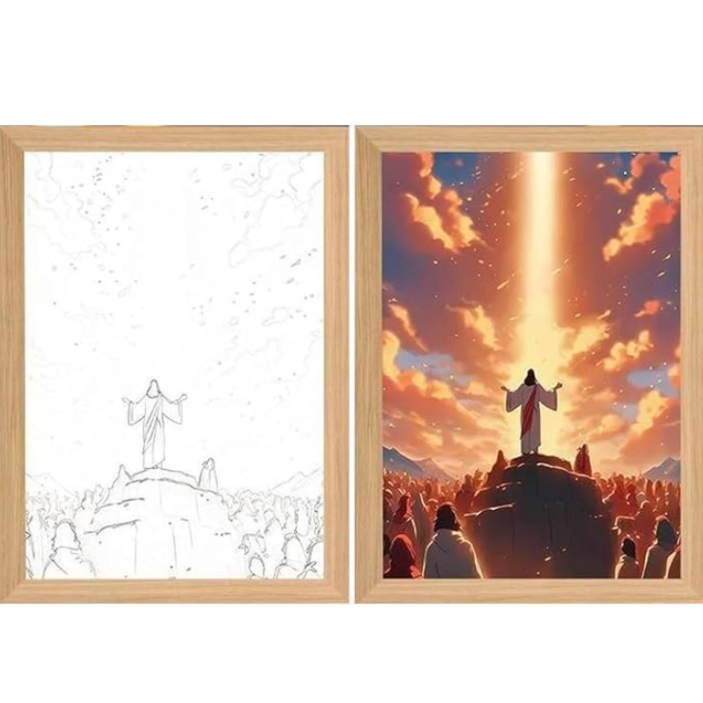 Cuadro jesus inspirativo lampara con LUZ LED 4D