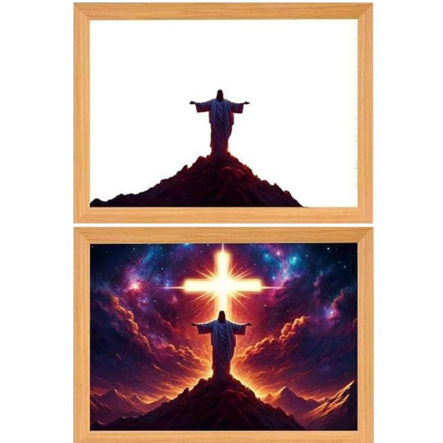 Cuadro jesus inspirativo lampara con LUZ LED 4D