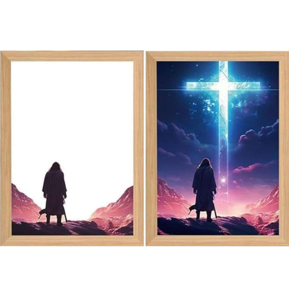 Cuadro jesus inspirativo lampara con LUZ LED 4D