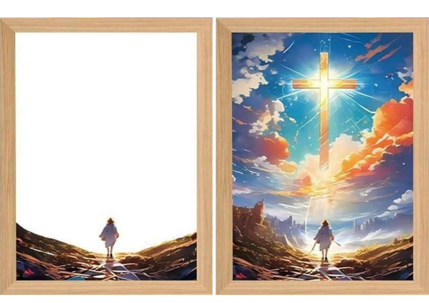 Cuadro jesus inspirativo lampara con LUZ LED 4D