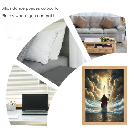 Cuadro jesus inspirativo lampara con LUZ LED 4D